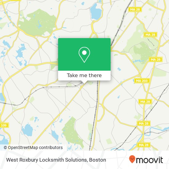 West Roxbury Locksmith Solutions map