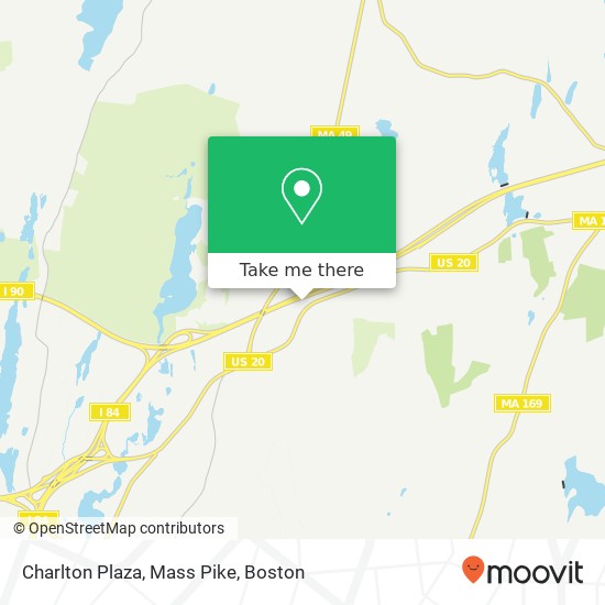 Charlton Plaza, Mass Pike map