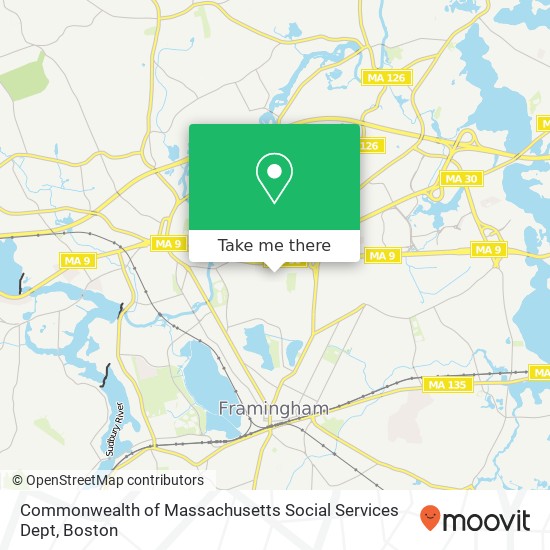 Commonwealth of Massachusetts Social Services Dept map