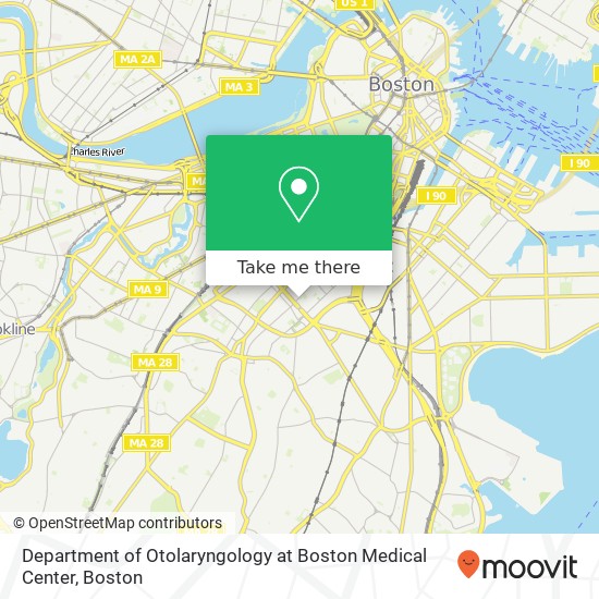 Department of Otolaryngology at Boston Medical Center map