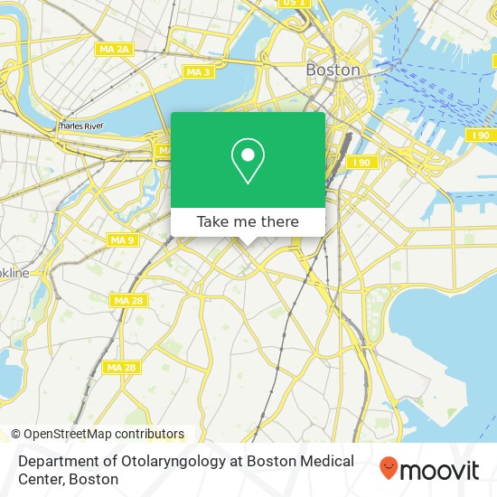 Mapa de Department of Otolaryngology at Boston Medical Center