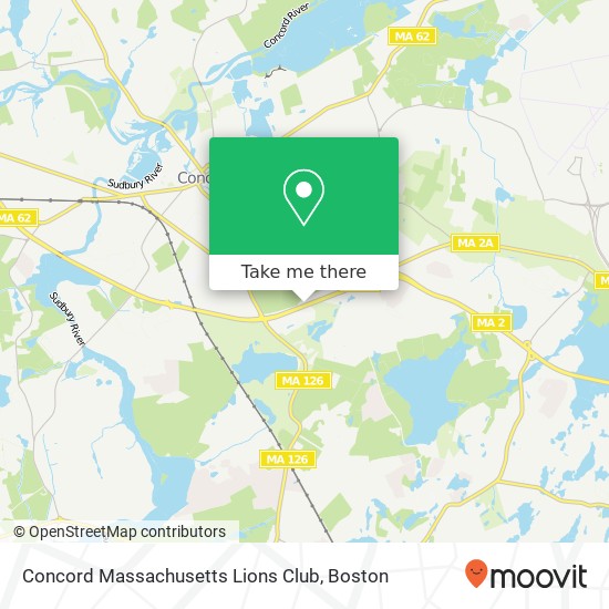 Concord Massachusetts Lions Club map