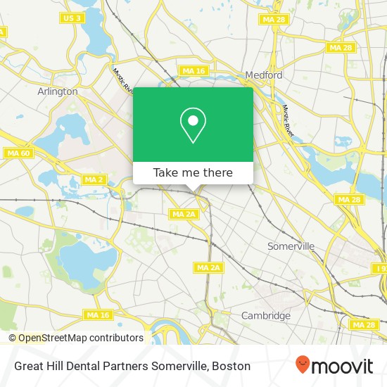 Great Hill Dental Partners Somerville map