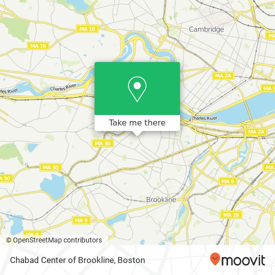 Chabad Center of Brookline map