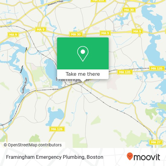 Framingham Emergency Plumbing map