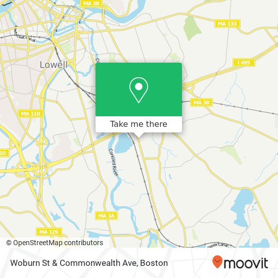 Mapa de Woburn St & Commonwealth Ave
