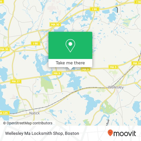 Mapa de Wellesley Ma Locksmith Shop