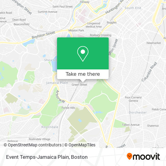 Mapa de Event Temps-Jamaica Plain