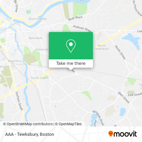 Mapa de AAA - Tewksbury