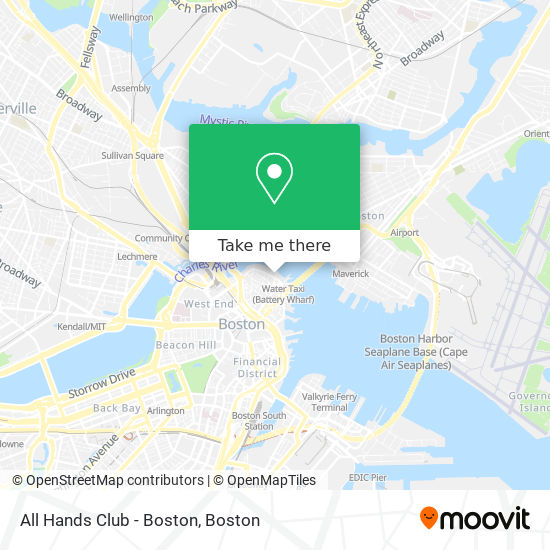 Mapa de All Hands Club - Boston