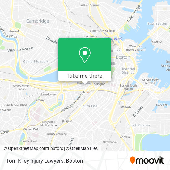 Tom Kiley Injury Lawyers map