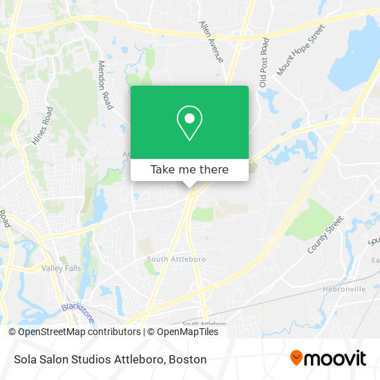 Sola Salon Studios Attleboro map