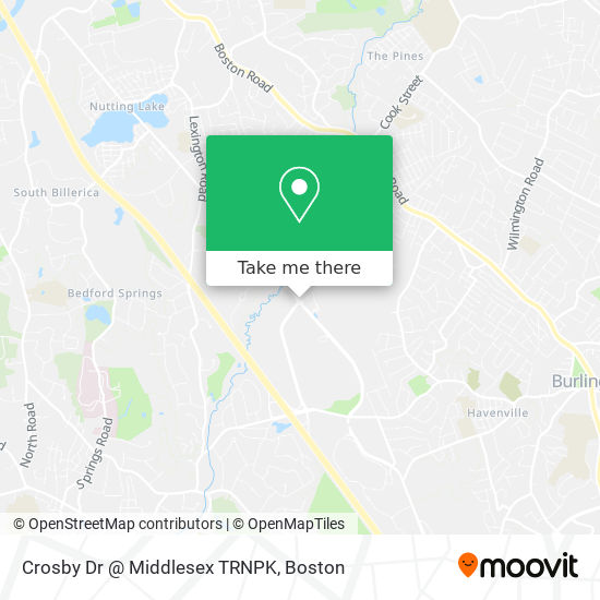 Crosby Dr @ Middlesex TRNPK map