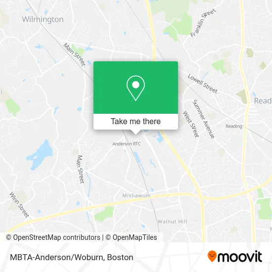 MBTA-Anderson/Woburn map