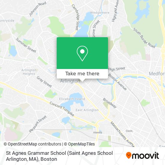 Mapa de St Agnes Grammar School (Saint Agnes School Arlington, MA)