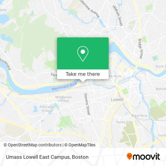 Mapa de Umass Lowell East Campus