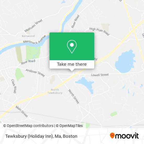 Mapa de Tewksbury (Holiday Inn), Ma