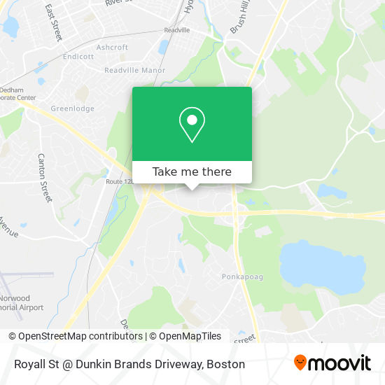 Mapa de Royall St @ Dunkin Brands Driveway