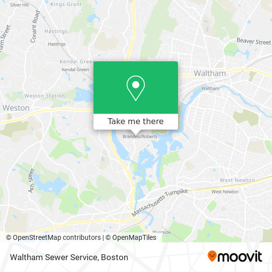 Waltham Sewer Service map