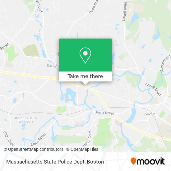 Massachusetts State Police Dept map