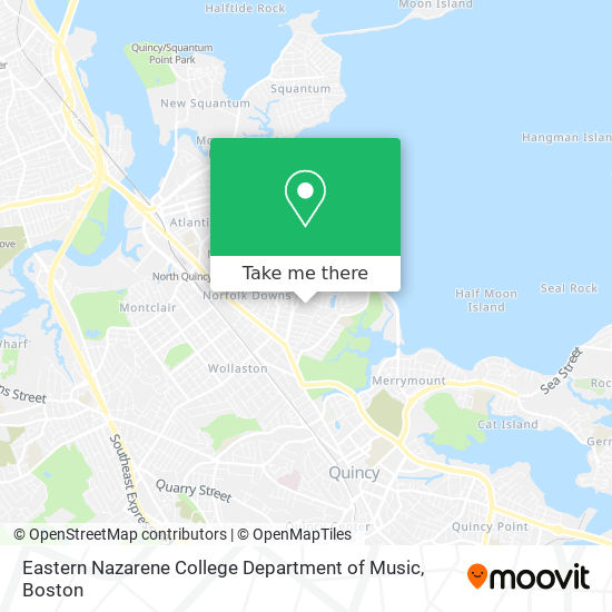 Mapa de Eastern Nazarene College Department of Music