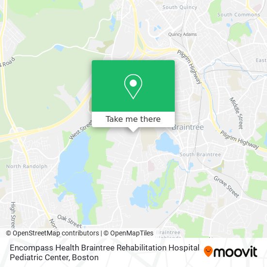 Encompass Health Braintree Rehabilitation Hospital Pediatric Center map