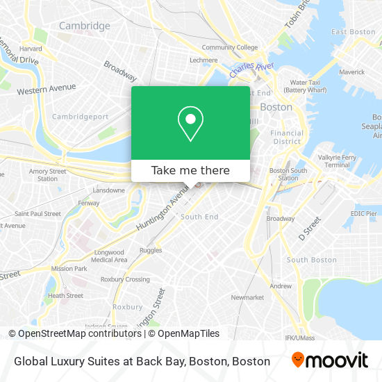 Global Luxury Suites at Back Bay, Boston map