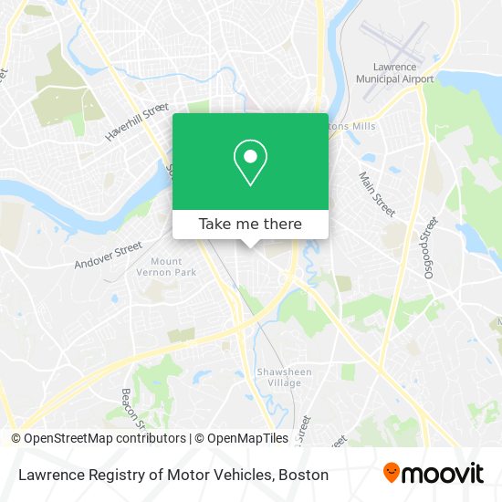 Lawrence Registry of Motor Vehicles map