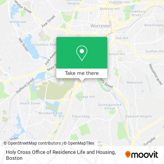 Holy Cross Office of Residence Life and Housing map