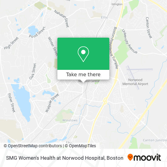 Mapa de SMG Women's Health at Norwood Hospital