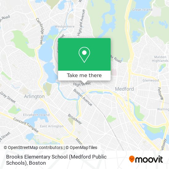 Mapa de Brooks Elementary School (Medford Public Schools)