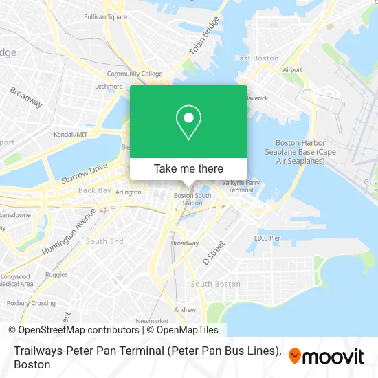 Mapa de Trailways-Peter Pan Terminal (Peter Pan Bus Lines)