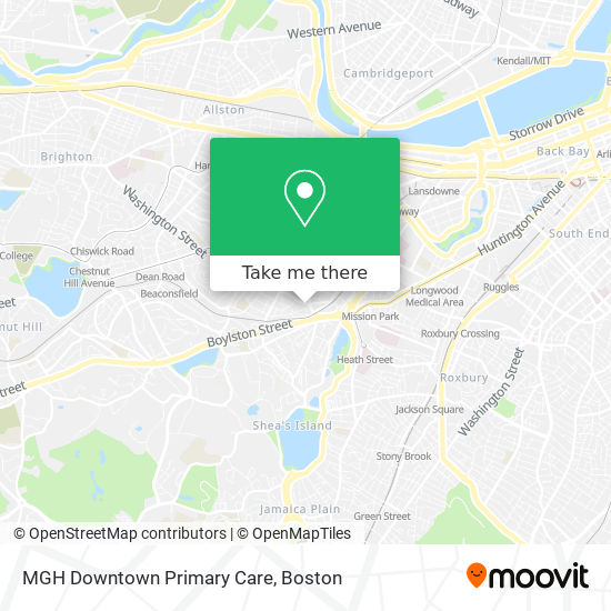 MGH Downtown Primary Care map