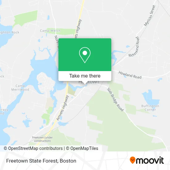 Freetown State Forest map