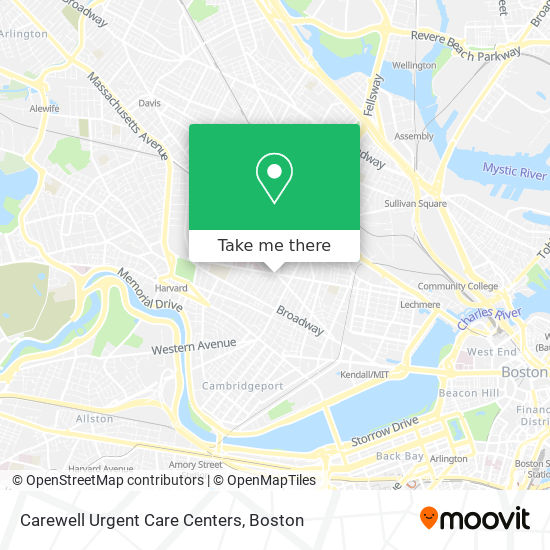 Carewell Urgent Care Centers map