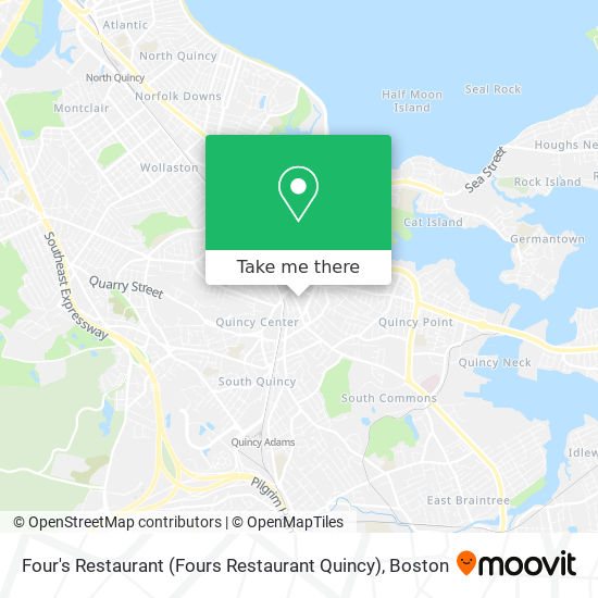 Mapa de Four's Restaurant (Fours Restaurant Quincy)