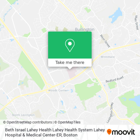 Mapa de Beth Israel Lahey Health Lahey Health System Lahey Hospital & Medical Center-ER