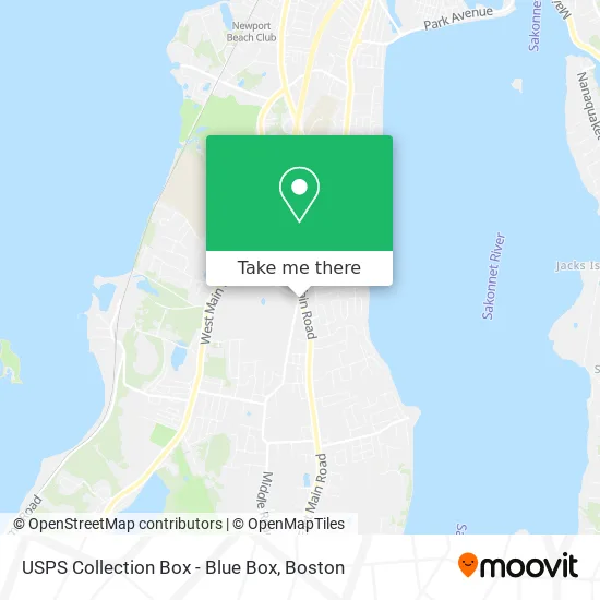 USPS Collection Box - Blue Box map