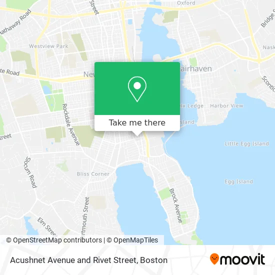 Acushnet Avenue and Rivet Street map