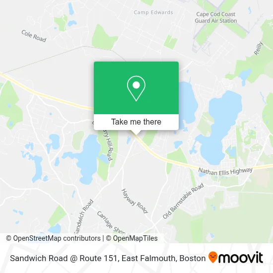 Sandwich Road @ Route 151, East Falmouth map