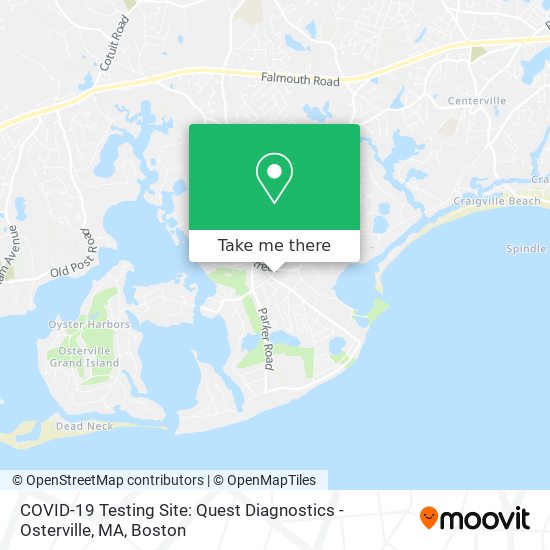 COVID-19 Testing Site: Quest Diagnostics - Osterville, MA map