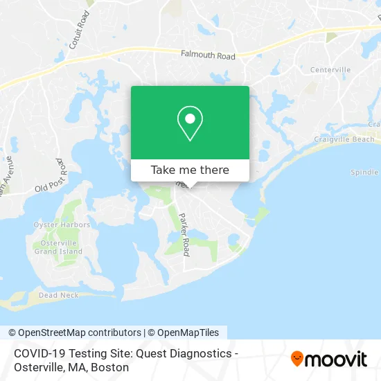 COVID-19 Testing Site: Quest Diagnostics - Osterville, MA map