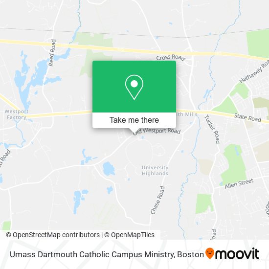 Umass Dartmouth Catholic Campus Ministry map