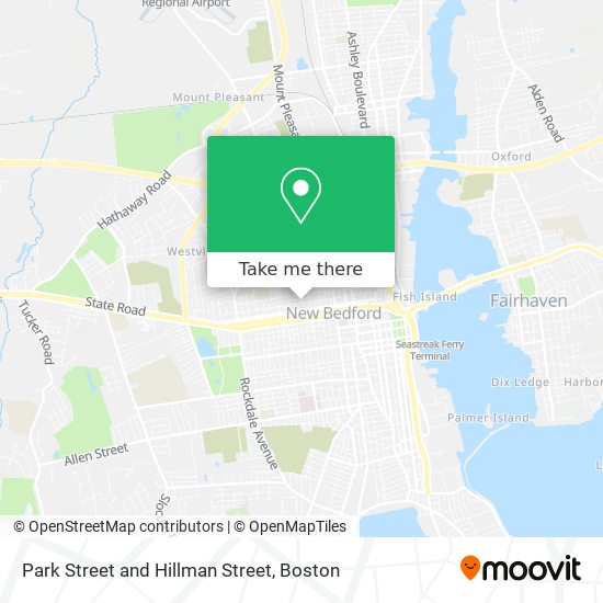 Park Street and Hillman Street map