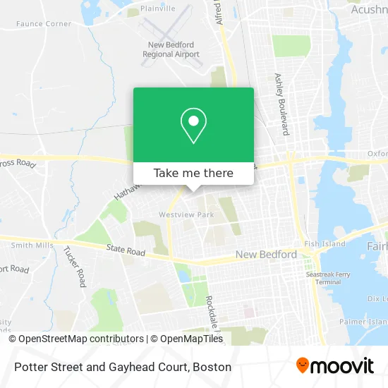 Potter Street and Gayhead Court map