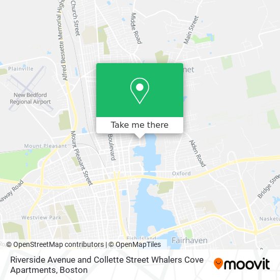 Riverside Avenue and Collette Street Whalers Cove Apartments map