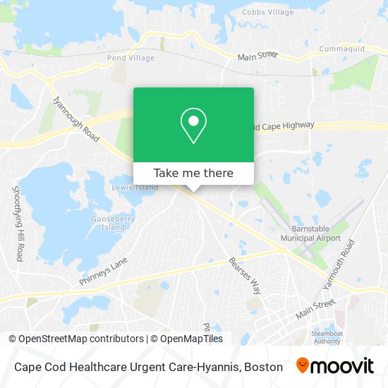 Cape Cod Healthcare Urgent Care-Hyannis map