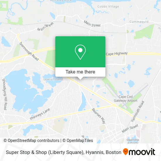Super Stop & Shop (Liberty Square), Hyannis map