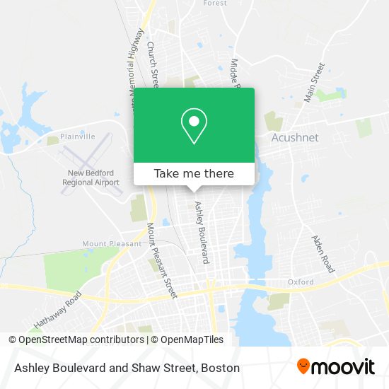 Ashley Boulevard and Shaw Street map
