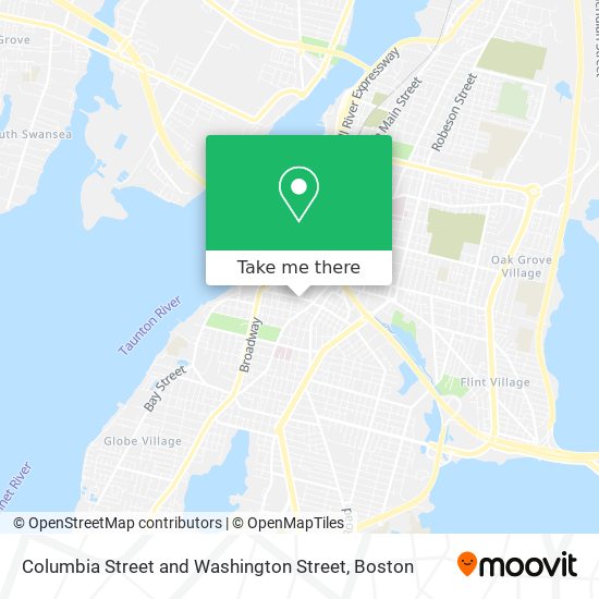 Columbia Street and Washington Street map